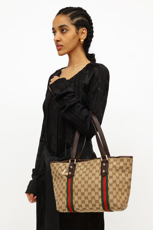 Gucci GG Canvas Web Jolicoeur Tote Bag