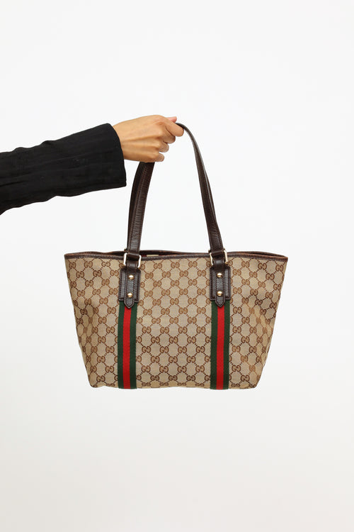 Gucci GG Canvas Web Jolicoeur Tote Bag