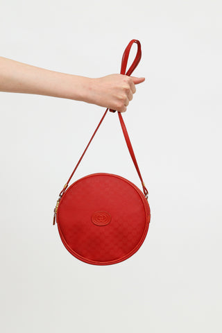 Gucci Red Microguccissima Round Crossbody Bag