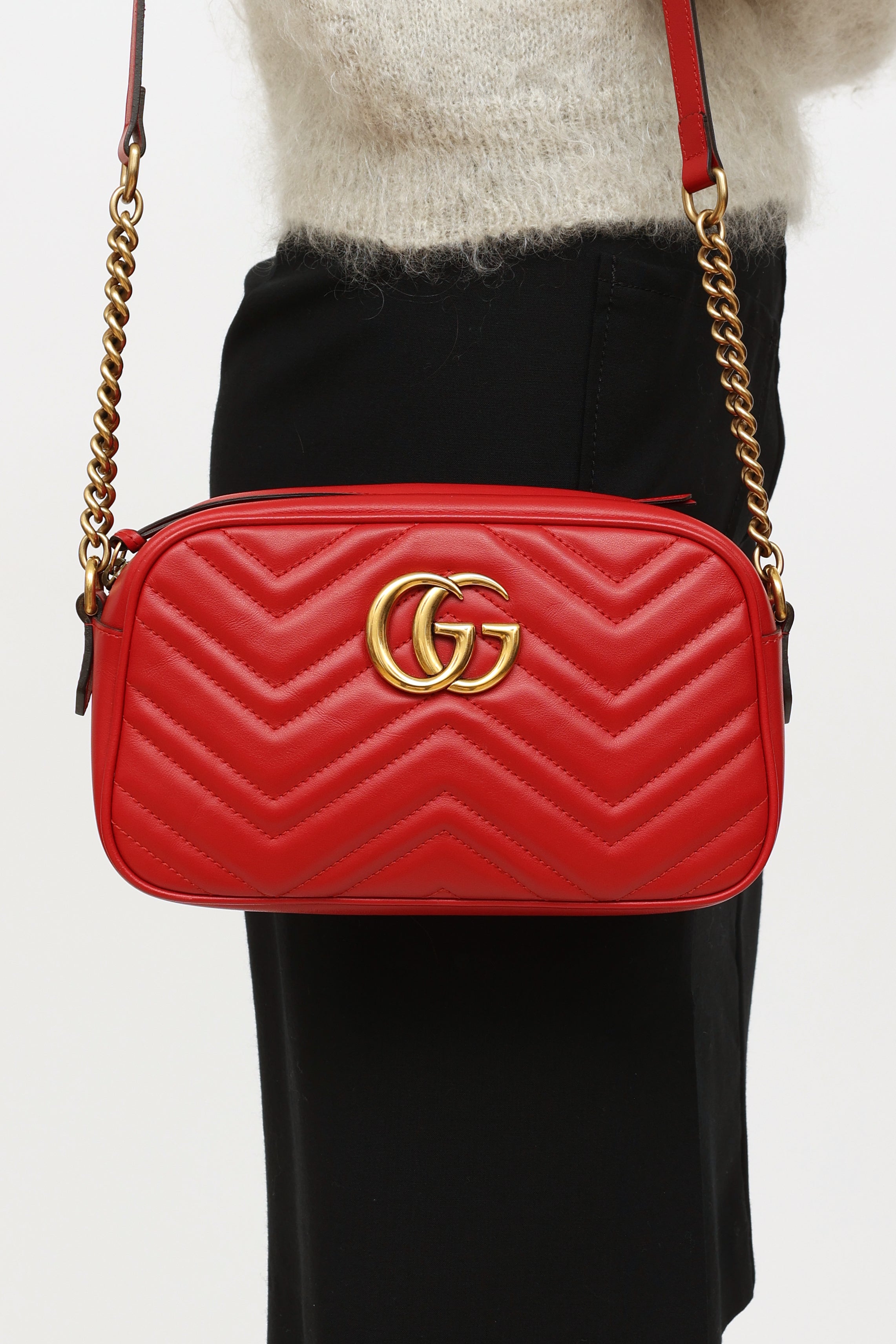 Gucci // Red GG Marmont Top Knot Bag – VSP Consignment