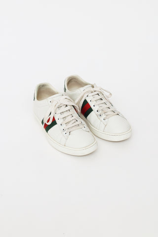 Gucci White Web Ace Sneakers