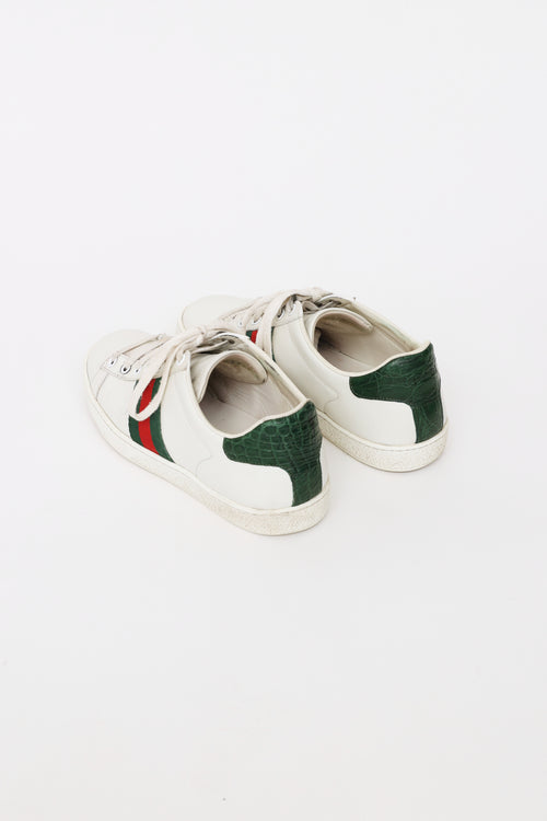 Gucci White Web Ace Sneakers