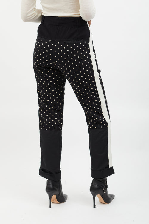 Haider Ackermann Black & White Polka Dot Knit Panelled Slim Trouser