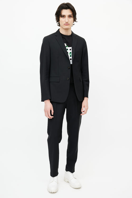 Harmony Black Wool Two Button Suit