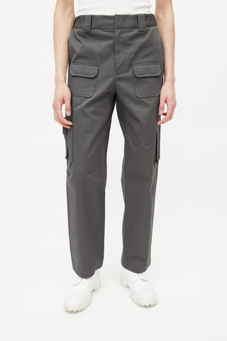Helmut Lang Grey Cotton Cargo Pant