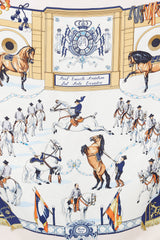 Hermès 1996 Pink & Multi Real Escuela Del Arte Ecuestre 90 Print Scarf