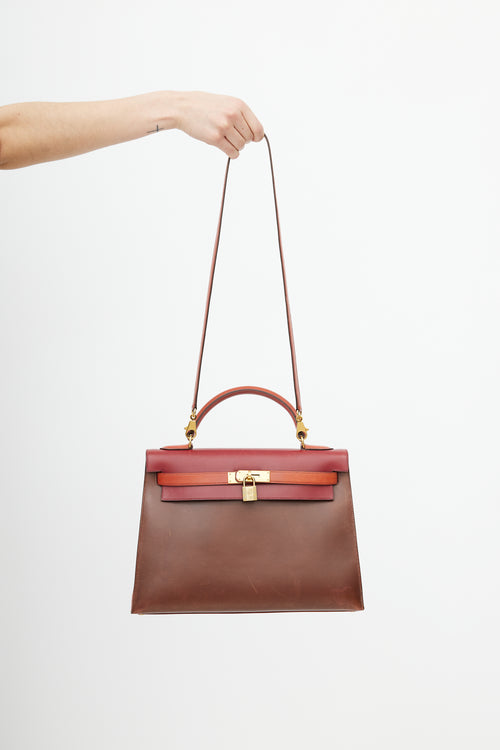 Hermès 1996 Rogue H Tri Color Kelly Sellier 32 Bag