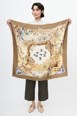 Hermès 1997 Brown & Multi Africa 90 Print Scarf