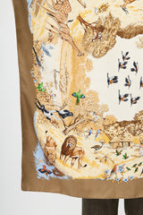 Hermès 1997 Brown & Multi Africa 90 Print Scarf