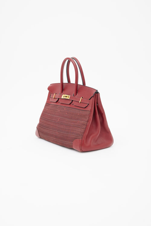 Hermès 2002 Rouge H Taurillon Clemence Crinoline Birkin 35 Bag