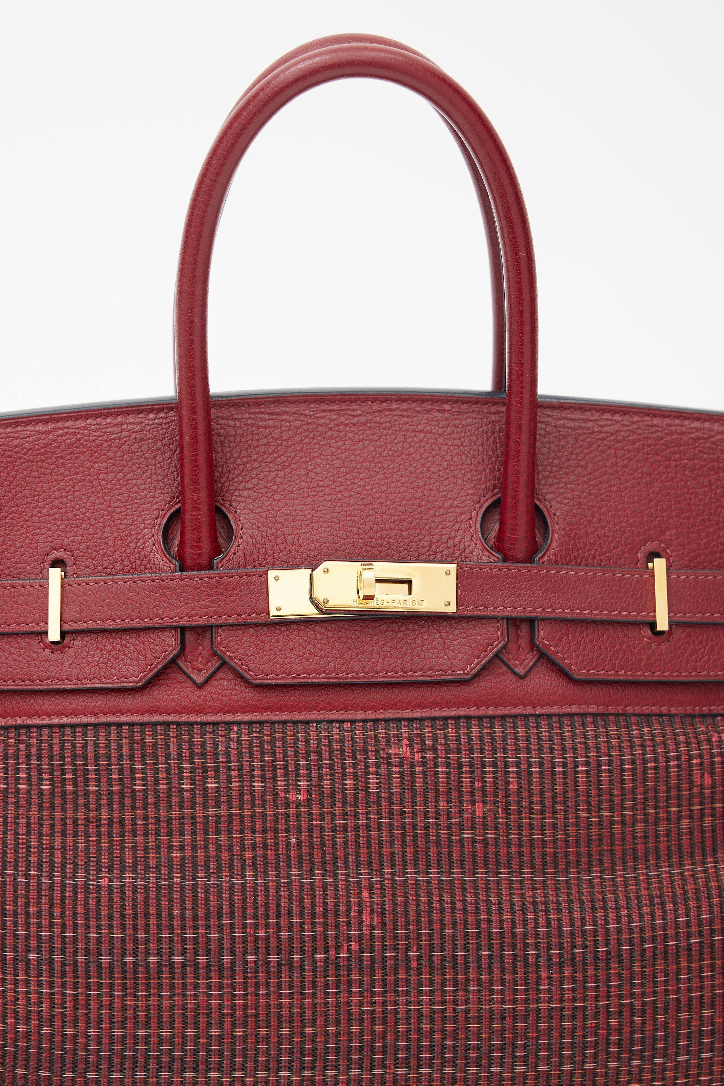 Hermès // 2002 Rouge H Taurillon Clemence Crinoline Birkin 35 Bag
