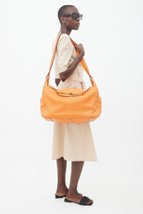 Hermès 2008 Orange Clemence Leather Lindy Voyage 45  Bag