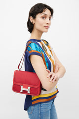 Hermès 2012 Rouge Constance 24 Crinoline Shoulder Bag