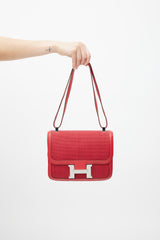 HERMES Constance Bag in Rouge Casaque Swift Leather - VALOIS VINTAGE PARIS