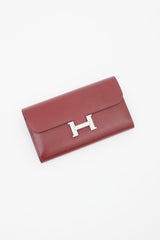 Hermès 2016 Bordeaux Box & Palladium Constance Wallet