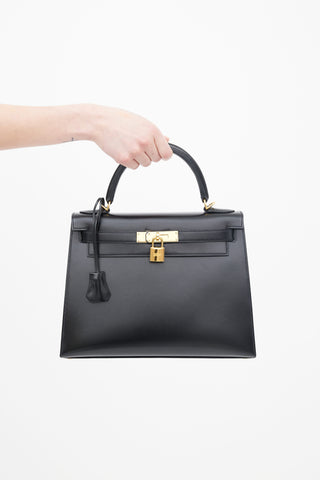 Hermès 2018 Noir Kelly Sellier 28 Bag
