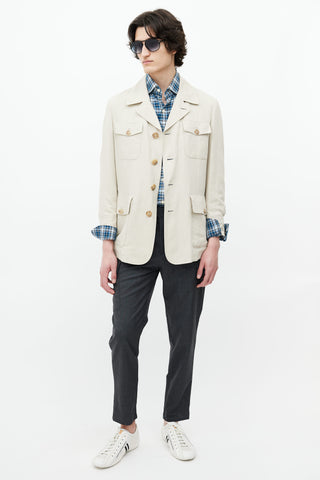 Hermès Beige Linen Utility Jacket