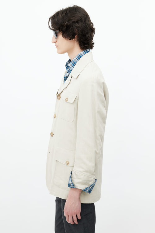 Hermès Beige Linen Utility Jacket