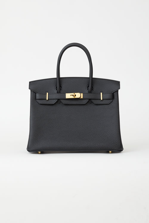  Hermès 2022 Noir Clemence Birkin 30 Bag