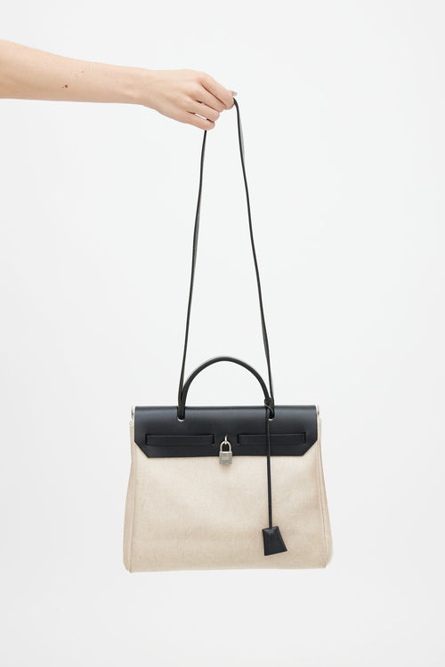 Hermès Black Canvas & Leather 31 Herbag PM Two-Way Shoulder Bag