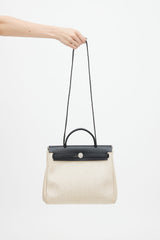 Hermès Black Canvas & Leather 31 Herbag PM Two-Way Shoulder Bag