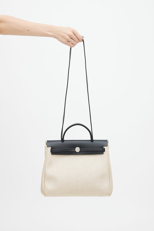 Hermès Black Canvas & Leather 31 Herbag PM Two-Way Shoulder Bag