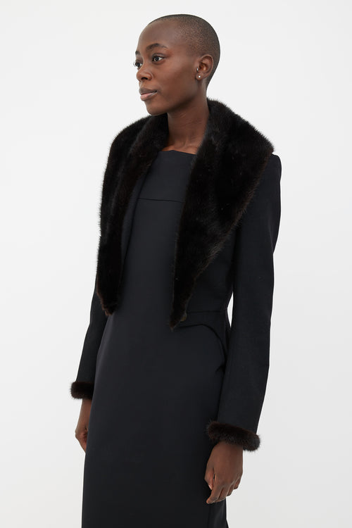 Hermès Black Fur Collar Tail Coat