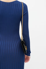 Hermes Black Leather & Gold-Tone Chain Alcazar Shoulder Bag