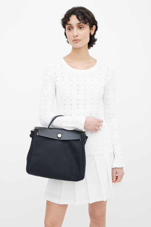 Hermès Black Canvas & Leather 31 Herbag PM Two-Way Shoulder Bag