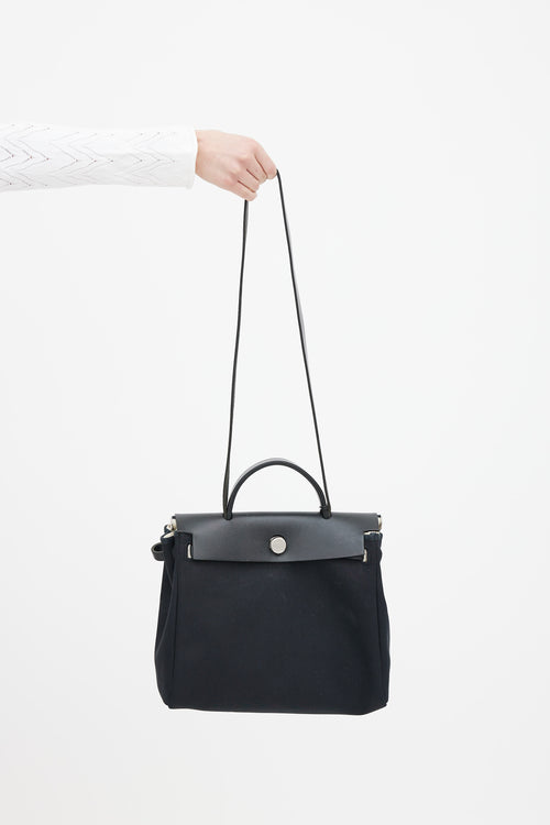 Hermès Black Canvas & Leather 31 Herbag PM Two-Way Shoulder Bag
