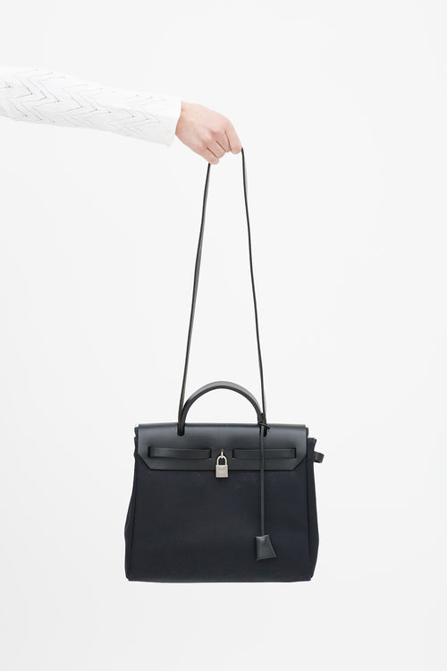 Hermès Black Canvas & Leather 31 Herbag PM Two-Way Shoulder Bag