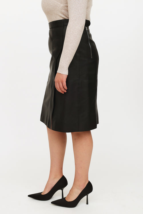 Hermès Black Leather Skirt
