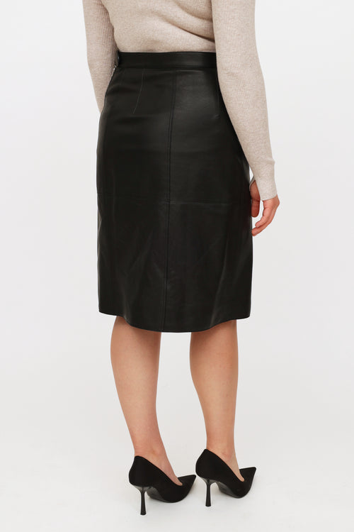 Hermès Black Leather Skirt