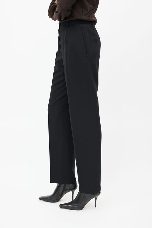 Hermès Black Pleated Wool Trouser