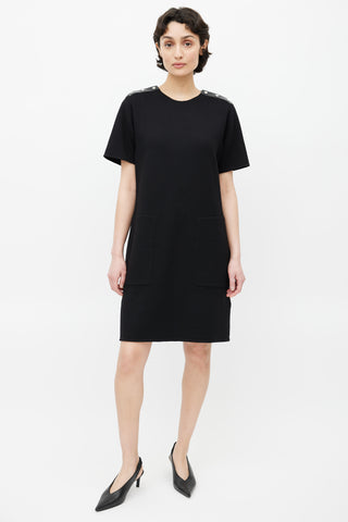 Hermès Black Wool Studded Shift Dress