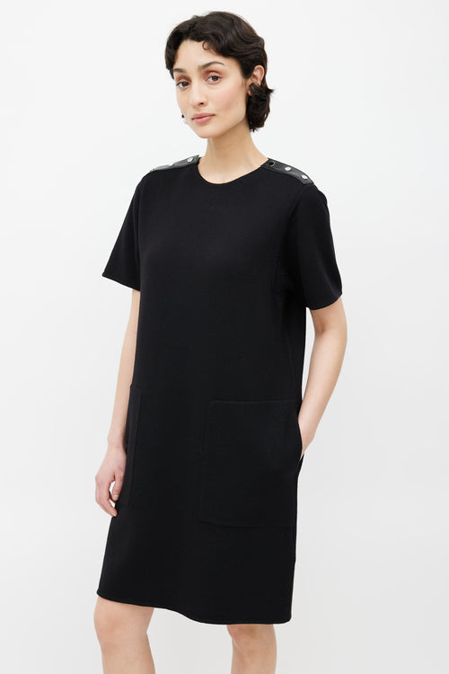 Hermès Black Wool Studded Shift Dress