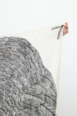 Hermès Black & Cream Cashmere Pegasus 140 Print Shawl