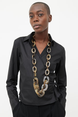 Hermès Brown Gradient Kali XL Horn Necklace