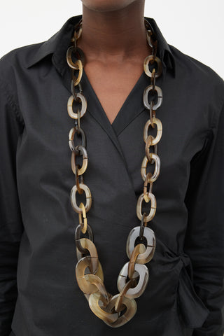 Hermès Brown Gradient Kali XL Horn Necklace