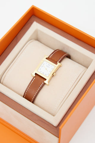 Hermès Brown Heure H Mini 21MM Watch