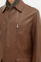 Hermès Brown Leather Jacket