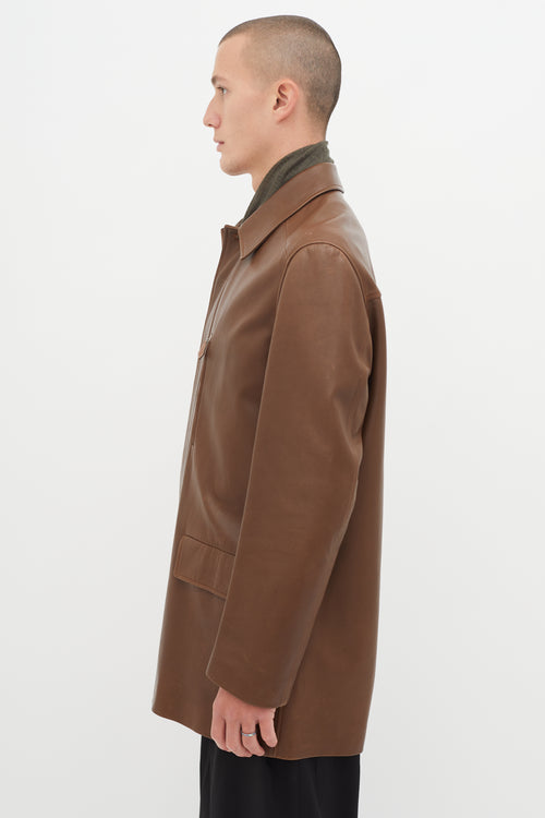 Hermès Brown Leather Jacket