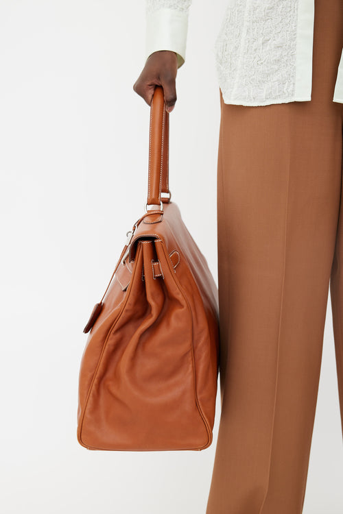 Hermès 2010 Brown Leather Kelly Relax Travel Bag