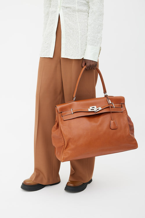Hermès 2010 Brown Leather Kelly Relax Travel Bag