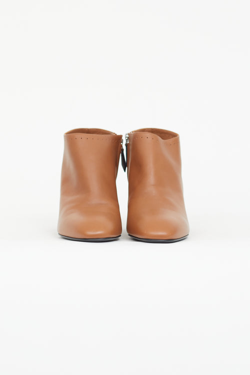 Hermès Brown Tornade Leather Low Ankle Boot
