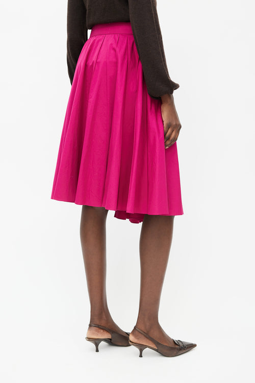 Hermès Fuchsia Pleated Wrap Skirt