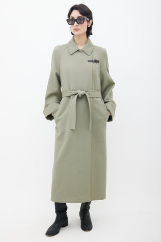 Hermès Green Belted Trench Coat