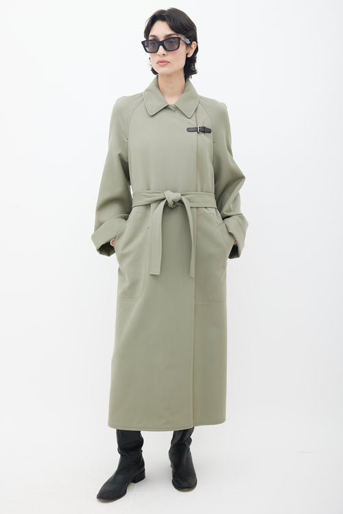 Hermès Green Belted Trench Coat