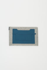 Hermès Grey Felt & Blue Leather Toodoo Pouch
