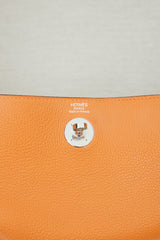 Hermès 2008 Orange Clemence Leather Lindy Voyage 45  Bag